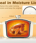 Cream White Enameled Cast Iron Dutch Oven 5 Quart With Lid And Cotton Potholders Versatile Heavy Duty Cookware For Bread Baking Braising Stews And Roasting displaying moisture sealing during cooking