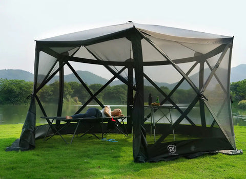 Pop Up Gazebo Screen House Tent 11.5 Ft For 8 To 10 People Instant Canopy Shelter With Netting for outdoor use