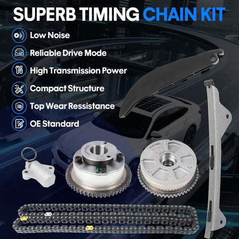 2.0L Timing Chain Kit With VVT Camshaft Sprocket For Hyundai Elantra Kona Veloster And Kia Forte Forte5 Soul Seltos 2017 To 2022