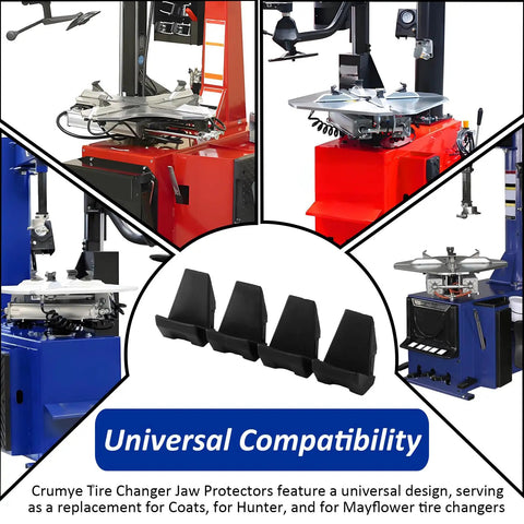 4 Pack Tire Changer Jaw Protectors 2.13 Inch Universal Wheel Rim Guard Covers For Tire Machines; universal compatibility shown.