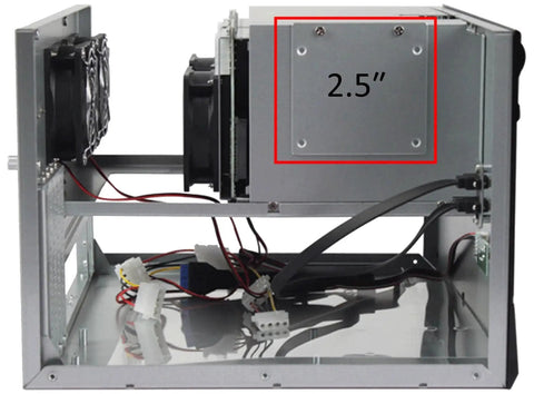 Side view of DIY 8 Bay NAS Case With Eight Hot Swap 2.5 3.5 Inch Trays And One Internal 2.5 Inch Bay Micro ATX ITX Compatible Flex PSU