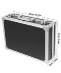Portable Aluminum Tool Box With Lightweight Alloy Construction showing dimensions and secure latch system