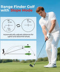 Golfer using Magnetic Golf Rangefinder With Slope Compensation And Pin Seeking Tech Up To 1000 Yards Laser Range Finder For Golf