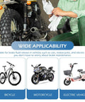 Bawkars 2-piece brake bleeder hose kit for automotive use; mechanic kneeling beside a motorcycle in a workshop.
