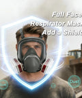 Man wearing Dope Pro Grade Full Face Respirator Mask With Replaceable Filters For Painting and Dust Protection