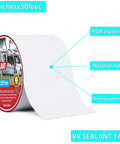 RV Roof Tape White 6 Inch 50 Feet Sealant Patch for Camper Trailer Boat UV Resistant Weatherproof Stops Leaks and Bonds