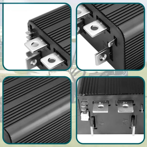 Top Shelf 24V 175A Motor Controller For Cantilever And Scissor Lift Platforms With Vertical Mast Direct Replacement Assembly close-up of connectors