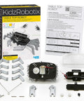 Tabletop Robot Kit For Kids And Teens, DIY Robotics STEM Toy That Builds An Awesome Mechanical Crab, Easy Assembly, Edge Detector Engineering Gift For Boys And Girls, Educational Hands On Fun parts laid out