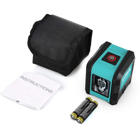 Self Leveling Red Beam Laser Level With Cross Line For Construction And Home Reno, carrying pouch, instructions, batteries.