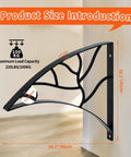 Badass Black Wrought Iron Porch Handrail With Dope Leaf Style Wall Mounted Stair Grab Rail For Secure One To Two Step Support Top shelf metal railing dimensions 18.1in