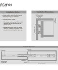 Installation dimensions and guide for Six Pairs 16 Inch Soft Close Drawer Slides Beefy Quiet Glide Heavy Duty Full Extension