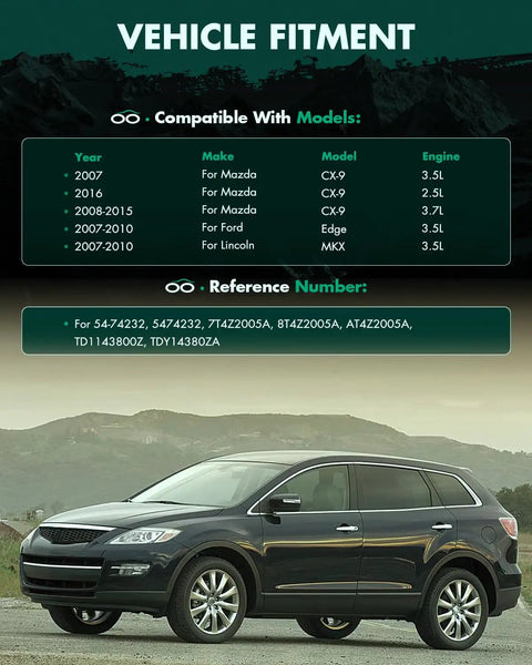 Vehicle fitment guide for Direct Fit Vacuum Power Brake Booster Assembly For Ford Edge And Lincoln Mkx 35l Engines 2007 To 2010.