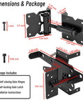 Heavy Duty Built To Last Self Closing Gate Hinge And Self Locking Latch Hardware Kit dimensions and package contents
