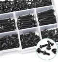 700 Piece M3 Hex Head Cap Screws Metric Machine Bolts Nuts Washers Assortment Kit For Grab And Go DIY Projects And Repairs Durable Solid Material Precise Threads For Smooth Engagement And Long Lasting Fastening black screws and nuts in organizer tray