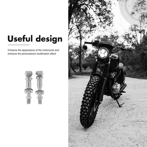 Beefy Aluminum Alloy Mirror Conversion Screws Set Two Pack For Motorcycle Rearview Mirrors Universal Fit Easy Install Enhanced Safety Silver Scooter Handlebar Kit on motorcycle