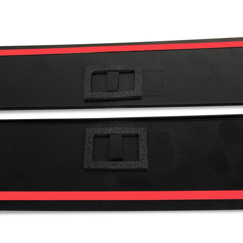 Two black pillar trim door moldings with red stripe for Chrysler Town & Country/Dodge Grand Caravan