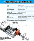 Manual Linear Stage Sliding Table With Digital Readout Z Axis T Type Screw Double Rail 12 Inch Stroke 300mm Travel Heavy Duty
