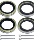 Trailer Hub Seal Kit Dope 4 Pack Fits 3500 Lb Five Lug Hubs With EZ Lube Axles 1719 ID And 2565 OD Replacement For Dexter 01001900 And Other Popular Spindles Includes Cotter Pin, 4 seals and 4 cotter pins