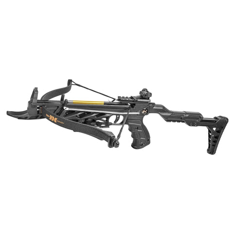 Side view of Desire XL Pistol Crossbow Self Cocking With Adjustable Stock Up To 2.5 Inches, Compact Handheld Crossbow
