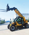 Built Different Heavy Duty Hydraulic Telehandler With Telescopic Forklift Boom and Adjustable Capacity Options For Farm Equipment and Worksites Demanding Serious Heavy Load Lifting Power Daily in an active job site.