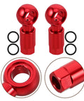 Top Aluminum Alloy Hydraulic Hose Fittings And A Pair Quick Connect Couplers For Bike Disc Brakes Gives Tight Seam Fit With A Dope Red Finish For Super Reliable Braking Grip And Sick Style That Keeps Everything Fresh For Riding Like A Boss Anytime. Red alloy bike brake hose connectors with O-rings