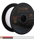 Product image of 100 Ft 20 Gauge Two Conductor Red Black Wire With Fire Resistant CL2 White Jacket OFC Hookup Cable For LED Strips