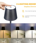 Cordless LED Desk Lamp With 5000mAh Battery, 3 Color Temperatures, Stepless Dimming, And Touch Control, lighting modes display