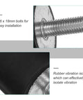 4 Pack Rubber Isolator Mounts For Fitness Equipment, Vibration Dampening Shock Absorbers With M6x18 Galvanized Steel Studs, Easy Install, Quiet Operation, Durable Anti Vibration Mounts For Home Gym Machines close-up of M6 x 18mm stud and rubber isolator