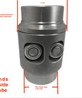 Straight Shot 1 1/2 Inch Tube Connector Adapter Weld Fabrication Bung With Versaslot Nut Holder Easy Grip For Hot Rod Rig And Custom Car Whips Built To Rock Made In Usa, showing a detailed front view with measurement indicators.