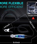 Rugged Automotive Test Light 3 to 60V DC Digital LED Circuit Tester With Anti Lost Needle Guard Protection For No Fuss Safe And Handy On The Go Diagnostics And Quick Fault Fixes, coiled cable, 9.4 inch