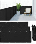 Three Piece Balcony Privacy Screen Set 3.28 x 10 Feet HDPE Fence Cover With Zip Ties for Quick Install on deck patio pool.