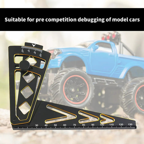 Adjustable Aluminum Camber Gauge And Wheel Rims Height Measuring Tool For One Tenth, One Eighth, And One Seventh Scale RC Cars