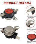 High Limit Oven Thermostat Replacement For Range Ovens Overheat Protection Compatible With Whirlpool KitchenAid JennAir Amana Maytag Double Wall Ovens Replaces 4449751 AP6009390 PS11742549, metal terminals