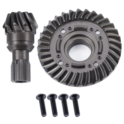 Traxxas X Maxx Front And Rear Helical Diff Ring Pinion Gear Kit Carbon Steel 32 Tooth Bevel Gear Module One Point Six Durable Replacement Parts