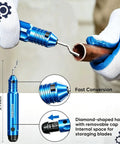 Ratcheting Tubing Cutter For Copper And Metal Pipes 5/16 To 1 1/8 Inch 2 In 1 Close Quarters Cutter With Deburring Tool And 4 Replacement Cutter Heads Boxed Set For Fast Clean Cuts In Tight Spaces, blue handle cutting copper pipe