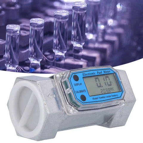 Industrial 2In Turbine Flow Meter With Digital End Turbine Meter For Liquid Fuel Water Gas Oil, Electronic Flowmeter display