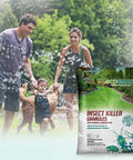Family enjoying garden with Go To Outdoor Insect Killer Granules 10 Lb Bag Kid And Pet Safe Pest Control Made In USA