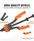 High-quality details of 14 Inch Rivet Nut Tool Kit With 7 SAE And Metric Mandrels, 70 Assorted Rivet Nuts in focus