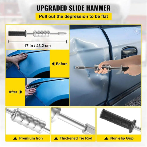 Heavy Duty Stud Welder Dent Repair Kit With Adjustable Current And Time For Quick Auto Body Dent Fix, Pro Grade Spot Welder with slide hammer and non-slip grip handling car dent