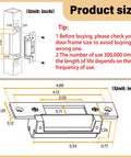 Product size chart for Heavy Duty Electric Door Strike Lock For Door Access Control System With ANSI Standard Fail-Secure And Fail-Safe Modes