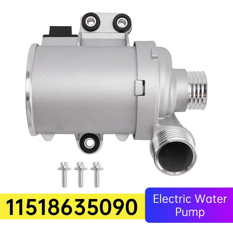 Electric Water Pump For BMW M135i M2 M235i 335i Cooling System Replaces A0005001986 showing silver pump with connectors and screws.