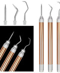Lighted Vinyl Weeding Tools Set 3 Piece Pin And Hook Led Pen For Easy Iron On Removal Tiny Vinyl Paper Silhouette Work Rose Gold Finish Great For Cricut And Silhouette Cutting Machines