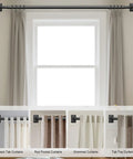 Heavy Duty Black Curtain Rods 2 Pack Wrap Around Style for 28 to 48 Inch Windows with various curtains styles