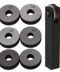 7 Piece Knurling Tool Set With 0.5mm 1.0mm 1.5mm And 2mm Pitch, Single Wheel And Straight Linear Knurling Heads For Metal Lathe Machinists