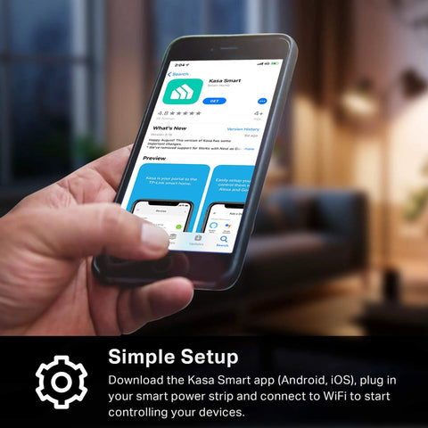 Smart Power Strip With 3 Independent Outlets And 2 USB Ports, app setup on smartphone