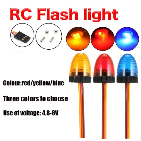 Rad Circular Ultra Bright LED Police Flash Light With Rotating Alarming Strobe, 5 Modes, Compact RC Model in red, yellow, blue