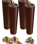 12 Inch Round Solid Wood Furniture Legs Set of 4 for Mid Century Modern Style Replacement, screws and plates included