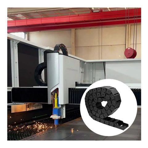 15mm X 30mm Plastic Drag Chain Cable Carrier For CNC Router And 3D Printer Semi Enclosed Flexible Track installed on milling machine