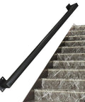 Heavy Hitter Black Wrought Iron Wall Mount Railing Bracket Kit Adjustable Support Post For Deck Patio Balcony Anti Rust Steel Frame Built Tough Rock Solid And Ready To Go on modern staircase.