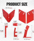 Hiller Furrower Kit For Rear Tine Tiller With Adjustable Wing Fit For Land Reclamation, 3 Connection Types, red steel parts diagram